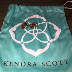 Ellie gold stud earrings in multicolor drusy